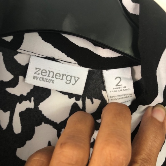 Chicos Zenergy black and white print dress - Picture 2 of 4